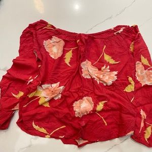 Billabong Strapless Cold Shoulder Blouse